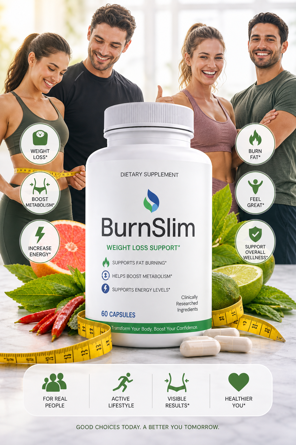 Real people enjoying healthy lifestyle with BurnSlim